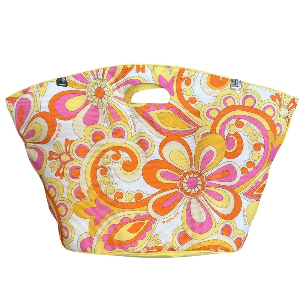 Colorful Clinique Floral and Paisley Tote Bag